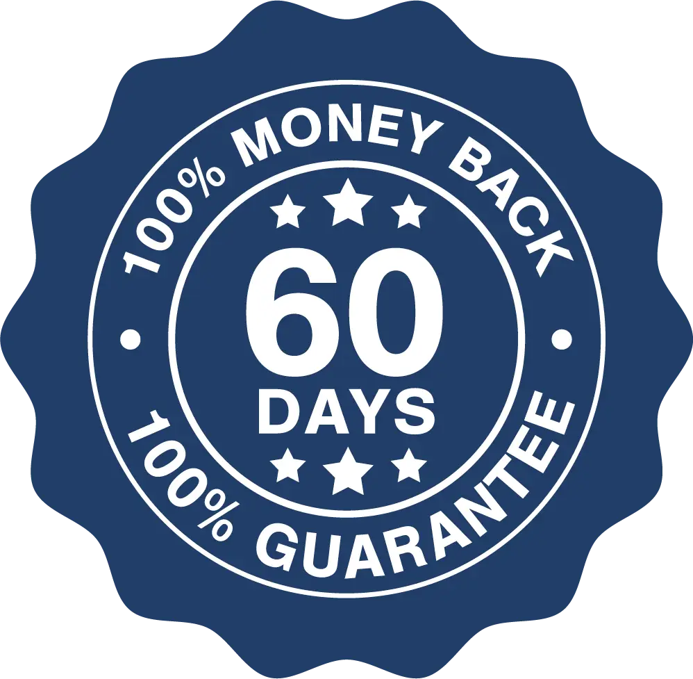 Jellythin 60-day 100% money-back guarantee seal