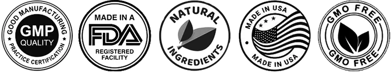 GMP certified, made in USA, natural ingredients, non-GMO, FDA-registered facility